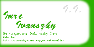 imre ivanszky business card